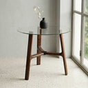 Pyramid Glass Round Dining Table