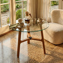 Pyramid Glass Round Dining Table