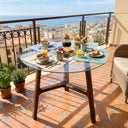 Pyramid Glass Round Dining Table