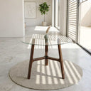 Pyramid Glass Round Dining Table