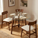 Pyramid Glass Round Dining Table