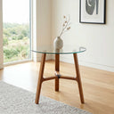 Pyramid Glass Round Dining Table