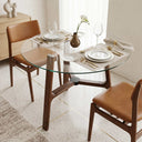 Pyramid Glass Round Dining Table