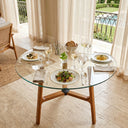 Pyramid Glass Round Dining Table