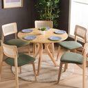 Solid Oak Round Dining Table with Wooden Butterfly Legs