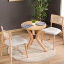 Solid Oak Round Dining Table with Wooden Butterfly Legs