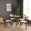 solid wood rattan dining chair, beech wood dining chair walnut 
 1