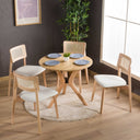 Rexa Solid Oak Round Dining Table Set – 2 to 6 Seater Options (Natural Color)