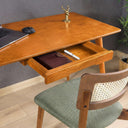 Rectangle Wooden Desk with Drawer - Mid Century Modern Home Office Desk