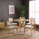 Rexa Solid Oak Round Dining Table Set – 2 to 6 Seater Options (Natural Color)