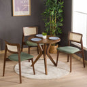 Rexa Solid Oak Round Dining Table Set – 2 to 6 Seater Options (Walnut Color)