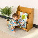 Freestanding Montessori Bookshelf, Handcrafted Wooden Kids Book Display Shelf 3