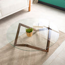 wood coffee table base, geometric coffee table pedestal 3