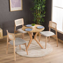 Rexa Solid Oak Round Dining Table Set – 2 to 6 Seater Options (Natural Color)