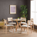 Rexa Solid Oak Round Dining Table Set – 2 to 6 Seater Options (Natural Color)