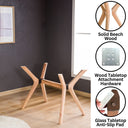 Solid Wood Rectangle Dining Butterfly Table Base 4-Legs