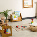 Freestanding Montessori Bookshelf, Handcrafted Wooden Kids Book Display Shelf 30