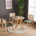 Rexa Solid Oak Round Dining Table Set – 2 to 6 Seater Options (Natural Color)
