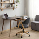 Kidney Shaped Desk with Drawer, Handcrafted Birch Plywood Home Office Desk 1