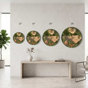 Rustic Solid Wood Wall Clock – Moss Edition