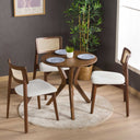 Rexa Solid Oak Round Dining Table Set – 2 to 6 Seater Options (Walnut Color)
